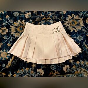 Delias by Dolls Kill Cream Pleated Mini Skirt